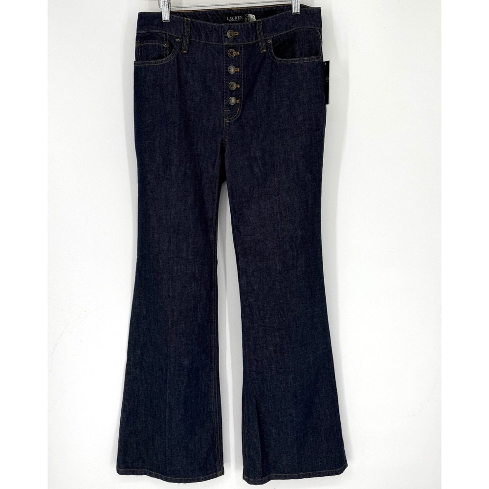 Lauren Ralph Lauren Jeans Womens 8 LRL November 24 Button Fly‎ Flare Rinse Wash